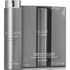 Chanel Allure Homme Sport Eau Extréme parfémovaná voda komplet pro muže 2 x 20 ml + 1 x rozprašovač 20 ml