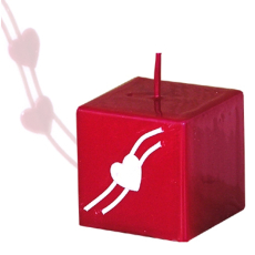 Lima Valentýnská svíčka červená krychle 45 x 45 mm 1 kus