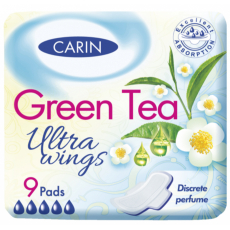 Carin Ultra Wings Green Tea hygienické vložky 9 kusů