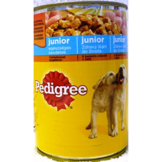 Pedigree Junior s kuřecím masem v želé konzerva 400 g