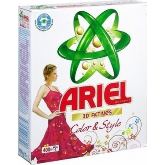 Ariel Automat 3D Actives Color & Style prací prášek na barevné prádlo 400 g