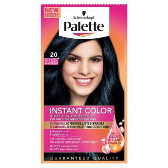 Schwarzkopf Palette Instant Color postupně smývatelná barva na vlasy 20 Modročerný 25 ml