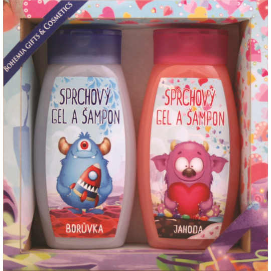 Bohemia Gifts Příšerky sprchový gel 250 ml + šampon na vlasy 250 ml, kosmetická sada