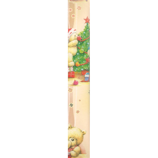 Ditipo Dárkový balicí papír 70 x 200 cm Vánoční béžový Medvěd, strom