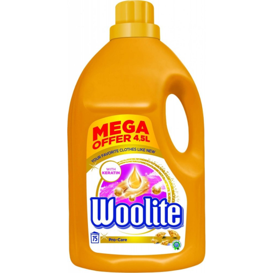 Woolite Pro-Care prací gel, zjemňuje a chrání vlákna 75 dávek 4,5 l