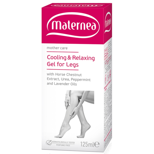 Maternea chladivý a relaxační gel na nohy s extraktem z jírovce, močovinou, mátou a levandulovým olejem 125 ml