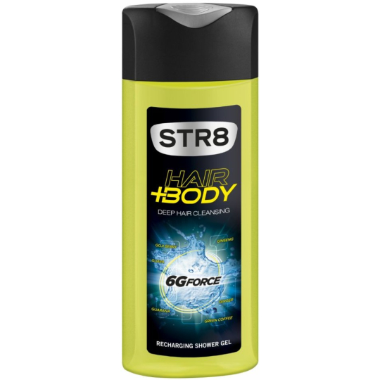Str8 6G Force sprchový gel na tělo a vlasy pro muže 400 ml