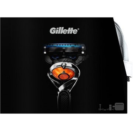 Gillette Fusion ProGlide holicí strojek + Hydratační gel na holení 200 ml + etue, kosmetická sada pro muže