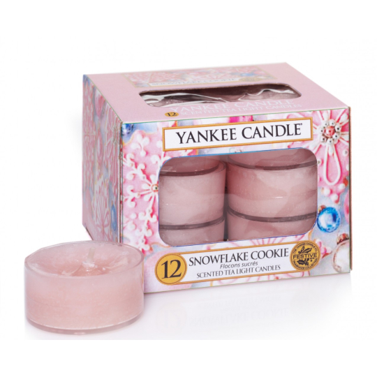Yankee Candle Snowflake Cookie - Cukrová vločka vonná čajová svíčka 12 x 9,8 g