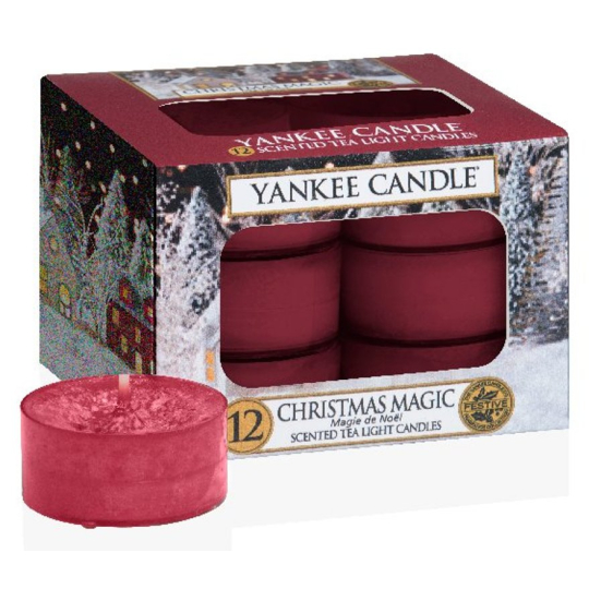 Yankee Candle Christmas Magic - Vánoční kouzlo vonná čajová svíčka 12 x 9,8 g