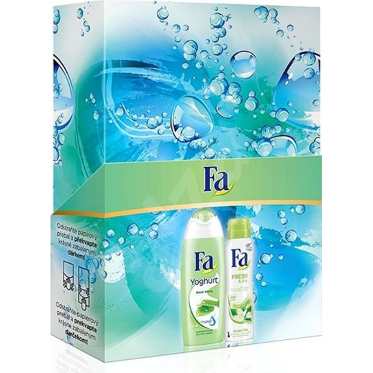 Fa Yoghurt Aloe Vera sprchový gel 250 ml + Fresh & Dry Green Tea antiperspitant deodorant sprej 150 ml, kosmetická sada