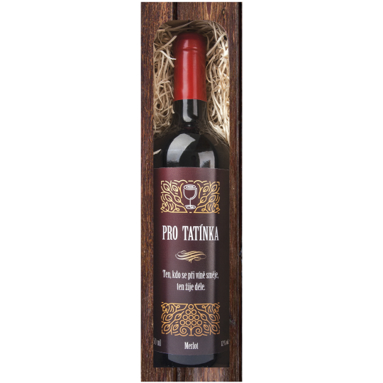 Bohemia Gifts Merlot Pro tatínka červené dárkové víno 750 ml