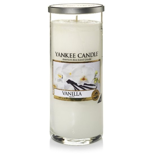 Yankee Candle Vanilla - Vanilka décor vonná svíčka velký válec sklo 75 mm 566 g