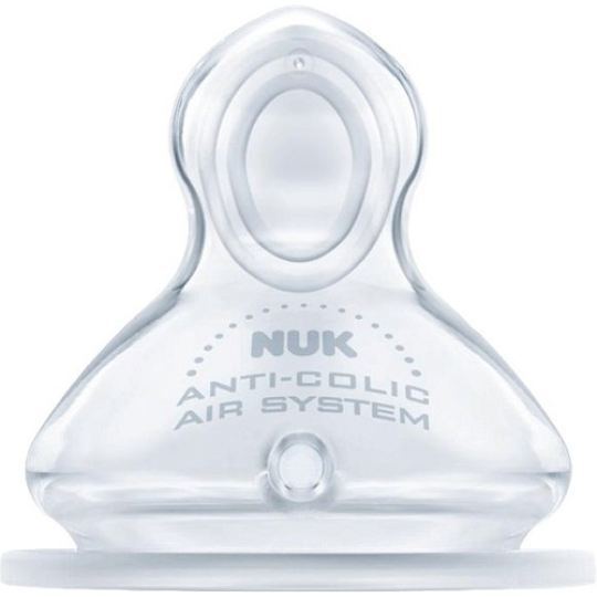 Nuk First Choice Plus silikonová savička na mléko 0-6 měsíců velikost 1 M středně velký otvor