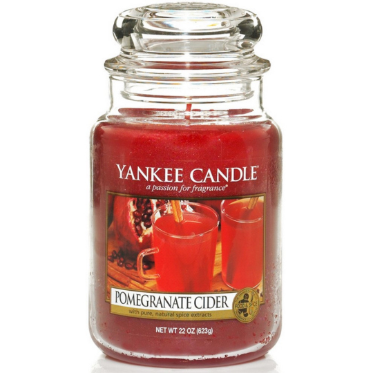 Yankee Candle Pomegranate Cider - Mošt z granátového jablka vonná svíčka Classic velká sklo 623 g