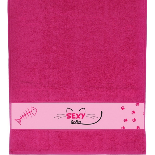 Albi Ručník Sexy kočka růžový 90 x 50 cm