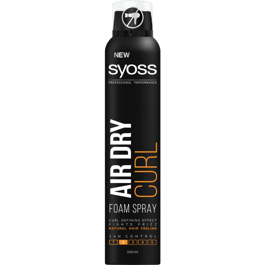 Syoss Air Dry Curl 24 silná fixace pěna pro kudrnaté vlasy sprej 200 ml