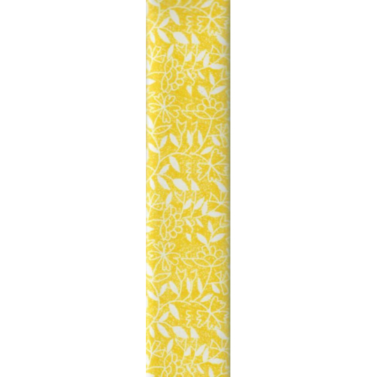 Nekupto Dárkový balicí papír 70 x 150 cm Žlutý s květinami