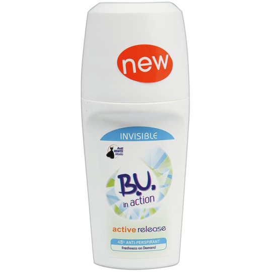 B.U. In Action Active Release Invisible 48h kuličkový antiperspirant deodorant roll-on pro ženy 50 ml