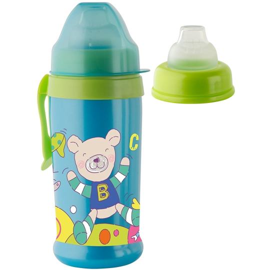 Rotho Babydesign Cool Friends 10+ měsíců nekapající láhev plastová Boy - silikonový náustek 360 ml