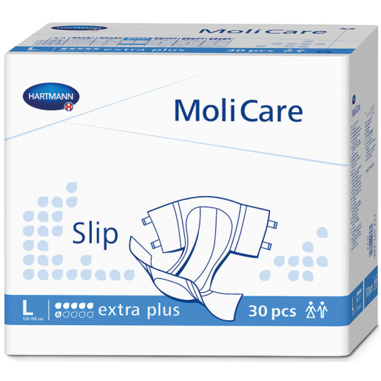 MoliCare Slip Extra Plus L 120-150 cm 6 kapek zalepovací plenkové kalhotky pro těžký stupeň inkontinence 30 kusů