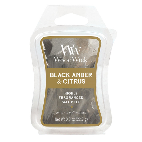 WoodWick Black Amber & Citrus - Černá ambra a citrus Artisan vonný vosk do aromalampy 22.7 g