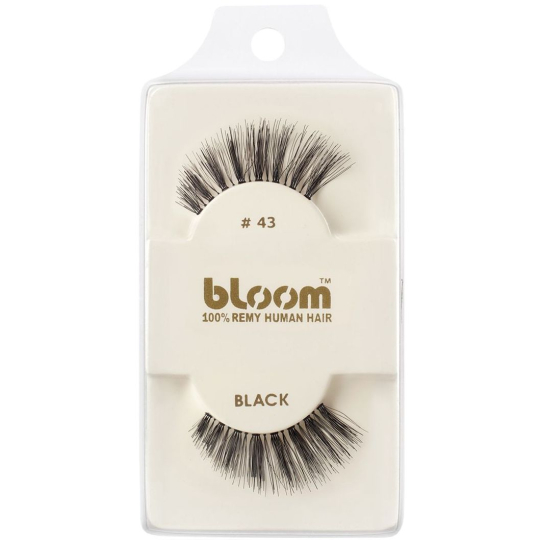 Bloom Natural nalepovací řasy z přírodních vlasů obloučkové černé č. 43 1 pár