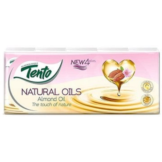 Tento Natural Oils Almond Oil parfémované hygienické kapesníky 4vrstvé 10 x 10 kusů