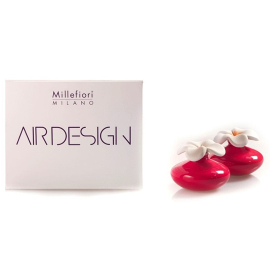 Millefiori Milano Air Design Difuzér květina nádobka pro vzlínání vůně pomocí porézní vrchní části mini červená 2 kusy, 80 ml, 7 x 6 cm