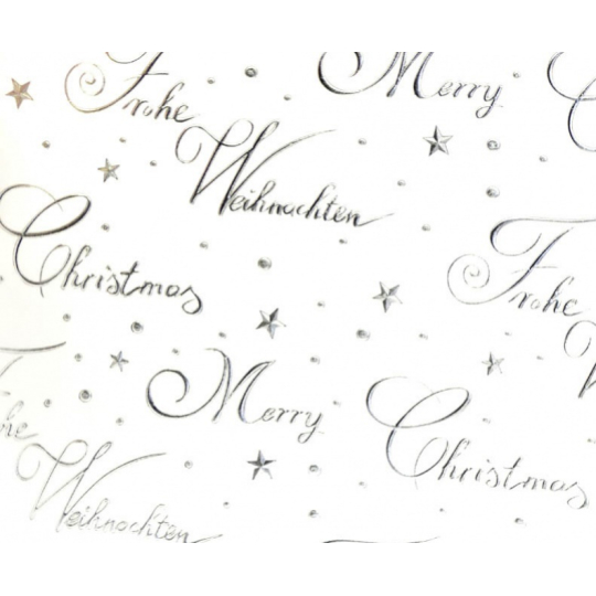 Zoewie Dárkový balicí papír 70 x 150 cm Vánoční Luxusní White Christmas - stříbrný