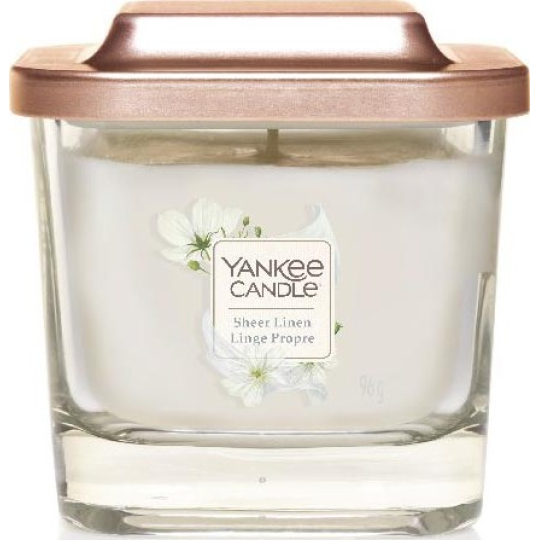 Yankee Candle Sheer Linen - Čisté prádlo sojová vonná svíčka Elevation malá sklo 1 knot 96 g