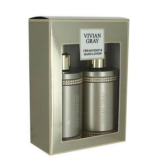 Vivian Gray Crystal Brown luxusní hydratační tekuté mýdlo 250 ml + mléko na ruce 250 ml, kosmetická sada
