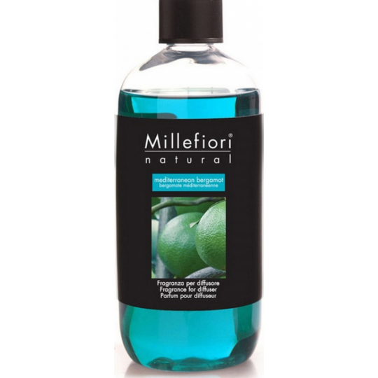 Millefiori Milano Natural Mediterranean Bergamot - Středomořský bergamot Náplň difuzéru pro vonná stébla 500 ml