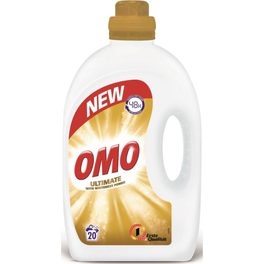 Omo Ultimate With Whiteness Power gel na praní, bílé prádlo 25 dávek 1,83 l