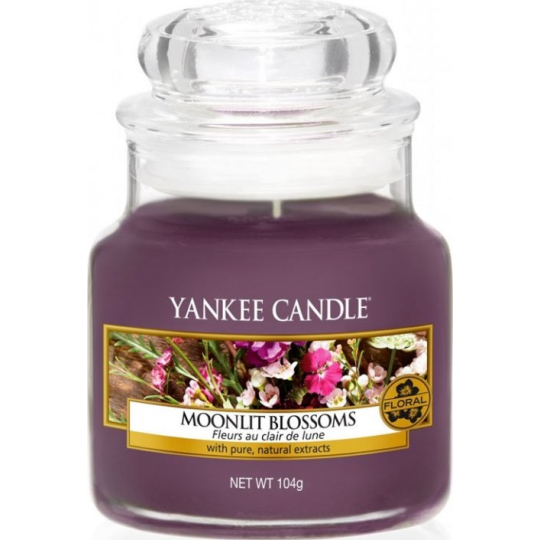 Yankee Candle Moonlit Blossoms - Květiny ve svitu měsíce vonná svíčka Classic malá sklo 104 g