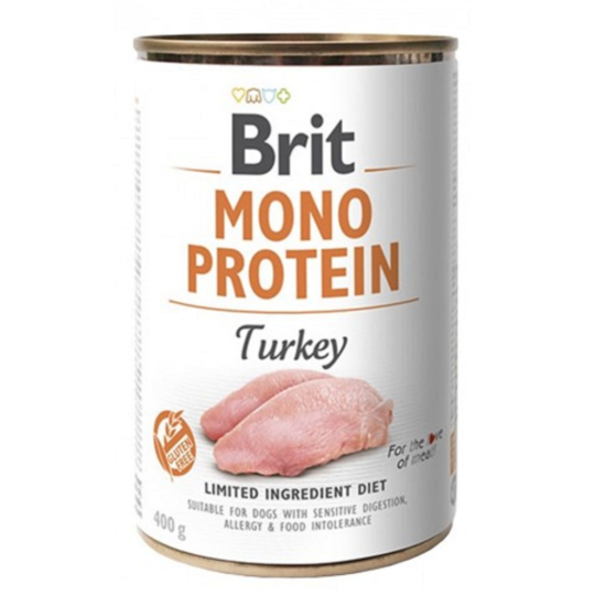 Brit Mono Protein Krocan 100% čistý krůtí protein kompletní krmivo pro psy 400 g