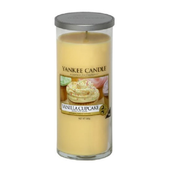 Yankee Candle Vanilla Cupcake - Vanilkový košíček Décor vonná svíčka velký válec sklo 75 mm 566 g
