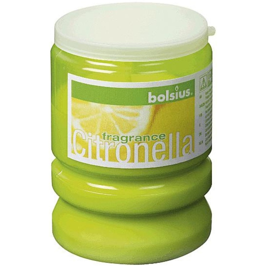 Bolsius Aromatic Citronela repelentní vonná svíčka proti komárům, v plastu, limetkově zelená 65 x 86 mm