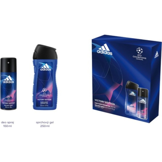 Adidas UEFA Champions League Victory Edition deodorant sprej pro muže 150 ml + sprchový gel 250 ml, kosmetická sada