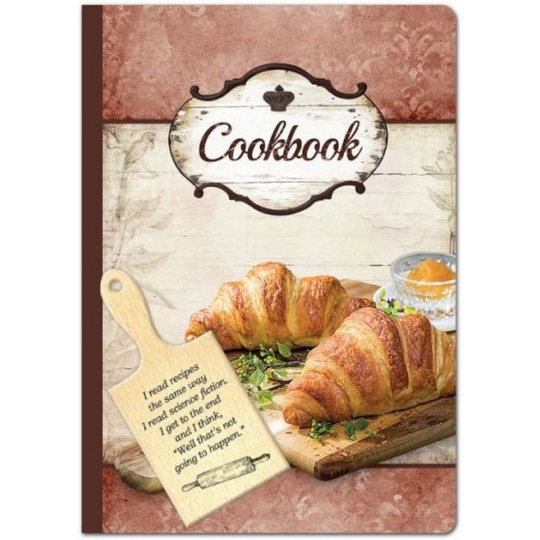 Ditipo Kniha na recepty s prkénkem, croissant 17 x 24 cm