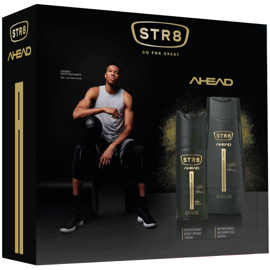 Str8 Ahead deodorant sprej pro muže 150 ml + sprchový gel 250 ml, kosmetická sada