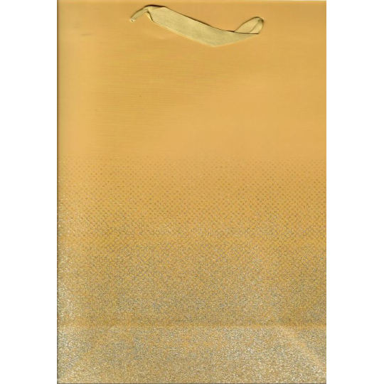 Ditipo Dárková papírová taška Glitter 26,4 x 13,6 x 32,7 cm zlatá QAB