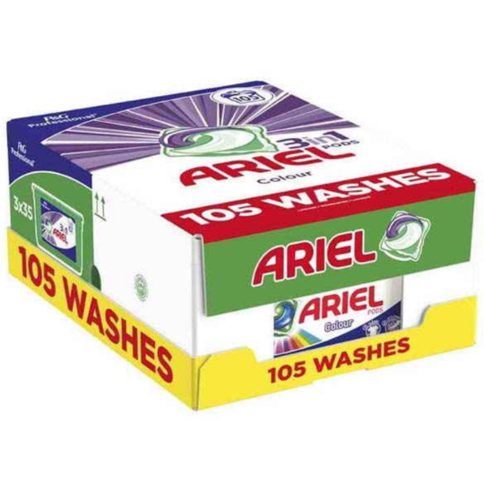 Ariel 3v1 Color gelové kapsle na barevné prádlo chrání a oživují barvy 105 kusů 3 x 945 g