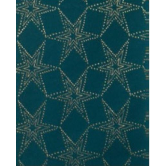 Zoewie Dárkový balicí papír 70 x 150 cm Vánoční Luxusní Noble Stars s ražbou petrolejová hvězdy