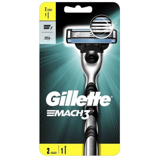 Gillette Mach3 holící strojek + náhradní hlavice 2 kusy, pro muže