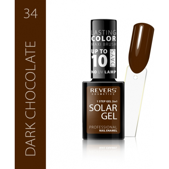 Revers Solar Gel gelový lak na nehty 34 Dark Chocolate 12 ml