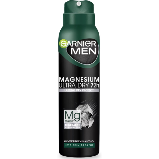 Garnier Men Mineral Magnesium Ultra Dry 72h antiperspirant deodorant sprej pro muže 150 ml