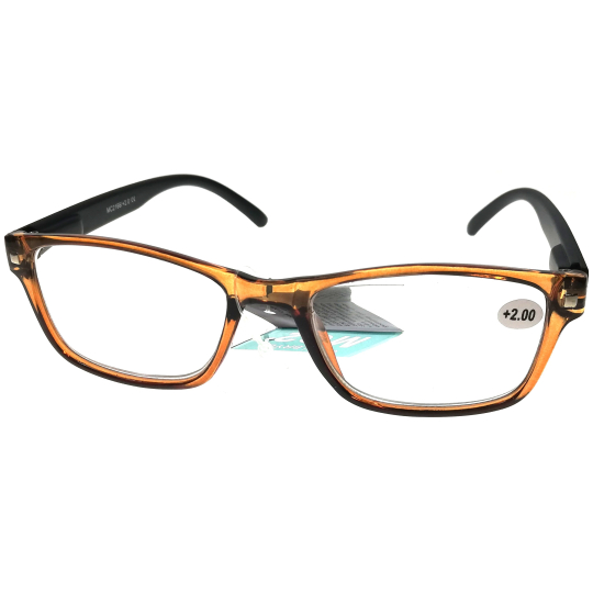 Berkeley Čtecí dioptrické brýle +1,5 plast průhledné hnědé, černé stranice 1 kus MC2166