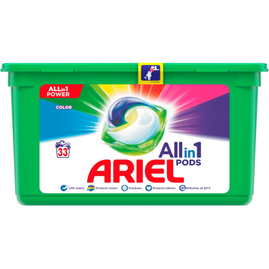 Ariel All-in-1 Pods Color gelové kapsle na barevné prádlo 33 kusů 785,4 g