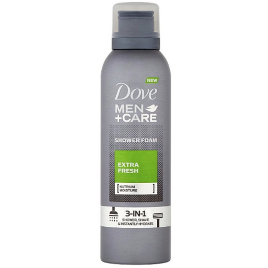 Dove Men + Care Extra Fresh 3v1 hydratační sprchová a holicí pěna 200 ml
